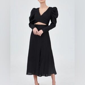 Keepsake Black I know Midi Dress Sz 6 Brand New